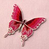 ZEGINs Butterfly Embroidered Badge Iron On Sew On Patch, Pink