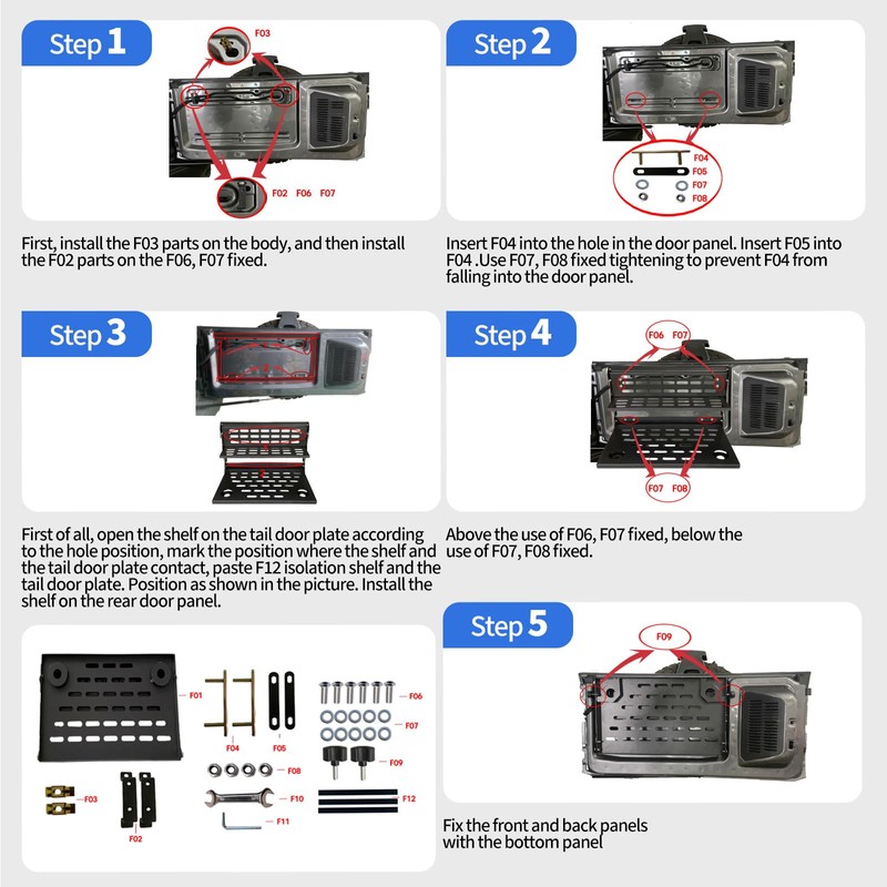 CXRCY Foldable Tailgate Table for '21-'24 Ford Bronco (2/4 Door)