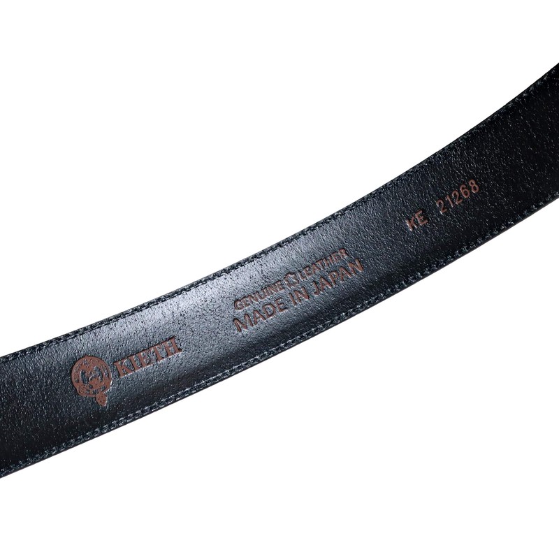 KIETH Men's Belt, Antique Style Punched Leather, Black, 1.3 inches