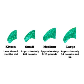 Purrdy Paws 40 Pack Soft Nail Caps for Cat Claws Seafoam Glitter Large