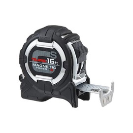 TAJIMA Tape Measure - 16ft x 1in GS-Lock Measuring Tape with Dual Magnetic Power & Compatible Clip - GS-SC16BW