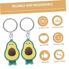 CLISPEED 6pcs Cute Avocado Keychain Fruit Shaped Pendant Key Ring for Bags Unique Accessories for Friends Family