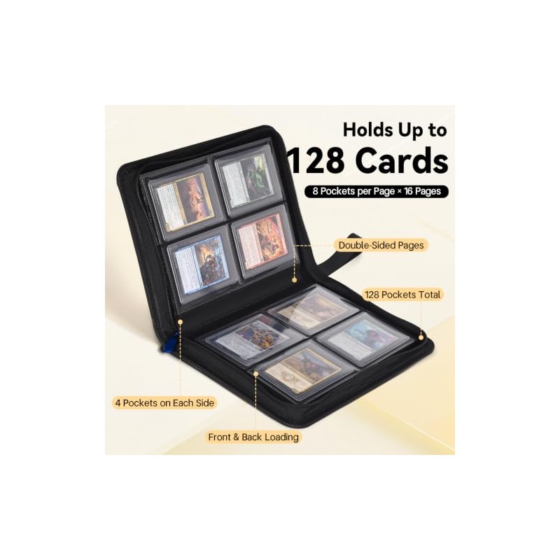 Carpeta Toploader de 4 Bolsillos para Tarjetas de 3x4, con