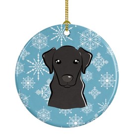 Caroline's Treasures BB1669CO1 Snowflake Black Labrador Ceramic Ornament, Multicolor