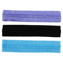 Ipetboom 3pcs Women Elastic Athletic Headbands for Sports Sweat Wicking Yoga and Running Hair Bands Comfortable Fit for Tennis Basketball and Workouts Black Blue Purple