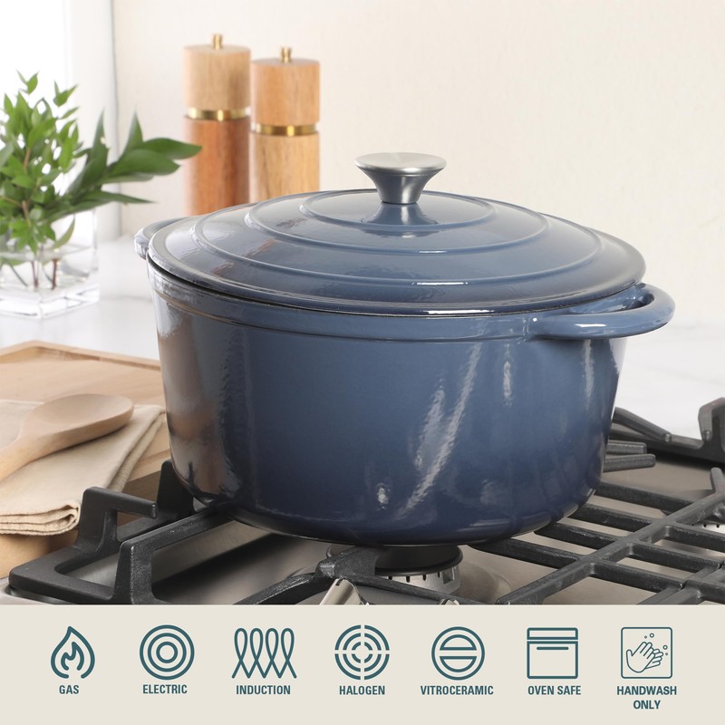 Gibson Home Addlestone 7 Qt Enameled Cast Iron Dutch Oven