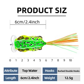 Rikiamru Fishing Lures Frog Soft Bait (Paddle Frog-12.5g, Dark Green-5pcs)