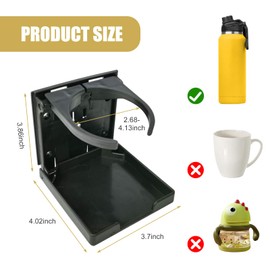 Zikefest 2PCS Car Cup Holder, Adjustable Folding Drink Holder, Universal Adjustable Cup Holder for Car, Truck, RV, Holds Mugs, Large Drinks and Virtually Any Size Bottle (Black)