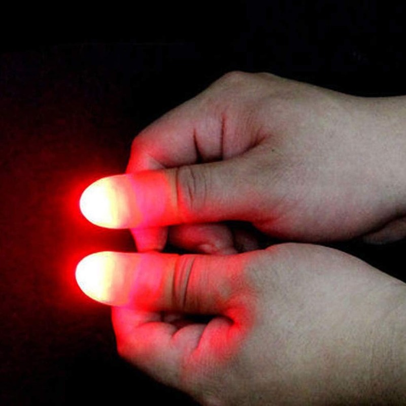 2PCS Magic Trick Fingers Light Up Flashing Fingers Thumb Tips