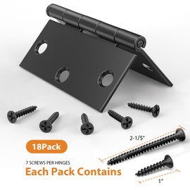 AmzGod Door Hinges Matte Black - 18 Pack Black Door Hinges 3.5 Inch Interior Door Hinges with Square Corner - 3 1/2 Inch Black Hinges for Doors 3.5" Residential Standard Door Hardware