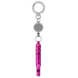 Daio Seisakusho Emergency Whistle, Disaster Prevention Whistle, ID, Outdoor Use, Security Goods, Reel Key Included, Hazard Prevention, Lightweight, Emergency Contact ID Paper Included, Pink