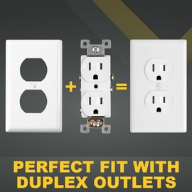 Faith Duplex White Outlet Covers Wall Plate, 1-Gang Light Switch Cover Standard Size 4.55" x 2.76", Unbreakable Polycarbonate Thermoplastic Light Switch or Plug Cover, Outlet Covers White, 10 Pack