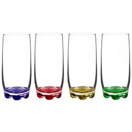 Vibrant Splash Water/Beverage Highball Glasses, 13.25 Ounce - Set of 4