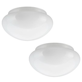 Aspen Creative 23606-02, 6" White Opal Mushroom Glass Shade For Ceiling Fixture, 6" Dia x 4" H/Fitter 5-1/2", 2 Pack