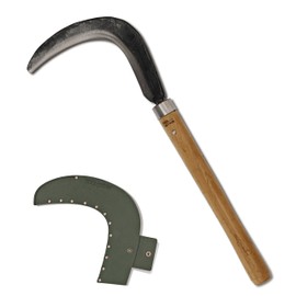 TOOLGATHER Josun Sickle - Hand-Forged Handmade Korean Weeding and Brush Clearing Tool with Razor-Sharp Blade and Chestnut Wood Handle