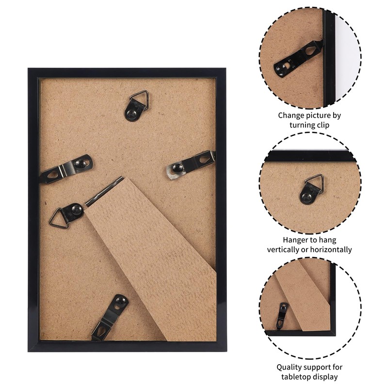 Giftgarden 4x6 Picture Frame Black, 4 by 6 Thin Photo