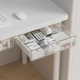 Closiq Desk Drawer Organizer – Self Adhesive Hidden Compartments for Office Supplies, Under Table Workspace Storage