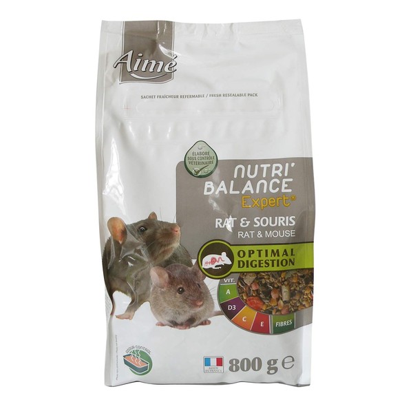 Aime Nutri'Balance Expert Complete Food for Rat and Mouse, Premium Variety of Vitamins and Optimal Digestion, 800 g