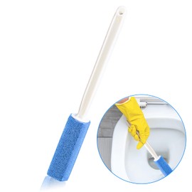 DOMESTICVIBE Toilet Cleaning Blue Pumice Stone with Extended Reach Handle – Effortless Shine for a Pristine Bathroom!