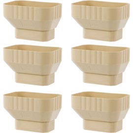 VYH 3x4 to 2x3 Gutter Downspout, Downspout to Downspout Adapter (Cream 6 Pack)