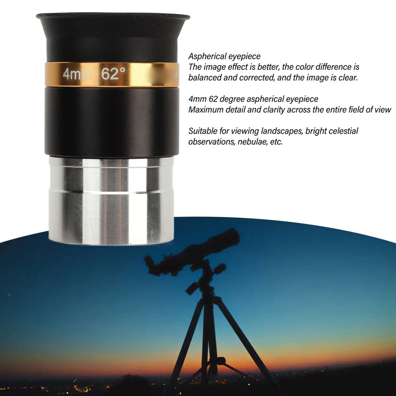 62° Wide Angle Aspheric Eyepiece 4mm Focal Length Clear Image