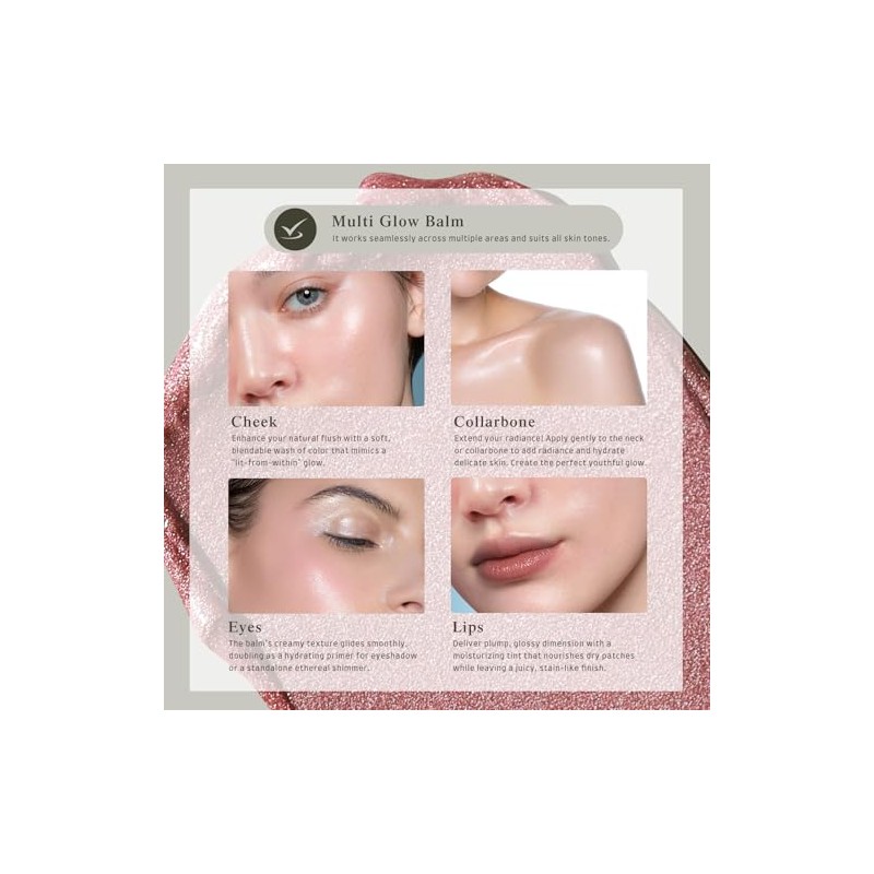 bayfree Multi Glow Balm, Cream Blush for Cheeks Lips &