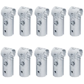 eoere 10 Sets 1-1/4" x 1-1/4" O.D. T Pipe Clamp Connector Chain Link Fence Clamp, Carbon Steel Tee Chain Link Fence End Rails Clamps for 1-1/4" OD Pipe, Thickness 2.4mm(Bolts/Nuts Included)