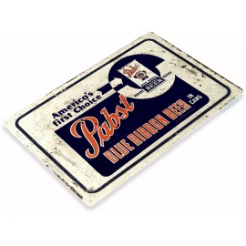 Pabst Beer Can Choice Logo Retro Vintage Wall Decor Bar Man Cave Metal Tin Sign