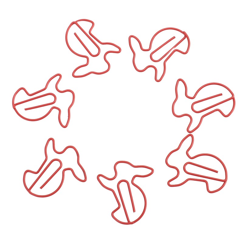 100pcs Paper Clips Prevent Slip Cute Rabbit Shaped Decorative Bookmark