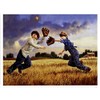 Picture Peddler High Fly by Jim Daly Kid Children Baseball Americana Poster Image Size is 12x8 Overall Size is 14x11 Inches
