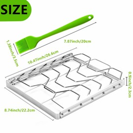 Rib Rack for Smoking, Foldable Rib Rack, Stainless Steel 4 Slots Rib Racks for Grilling, Smoker, and BBQ Accessories, Foldable Roasting Rack