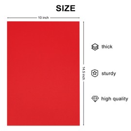 Sonjade Scrapbook Supplies Colored Cardstock Poster Board Crafts Construction Paper, 10 Sheets, 10 x 14.5 Inch, Red