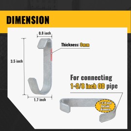 VIVIDA 1-3/8" Gate Clips for Chain Link Fence, Kennel Panel Clip Band for 1-3/8" OD Pipe, 1-3/8" Chain Link Fence Parts, Galvanized Steel, 24 PCS