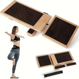 AIMALL New Wooden Yoga Trainer Foot Stretcher - Single Leg Balance Board for Solid Wood Stretching, Stability Training, and Foot Health