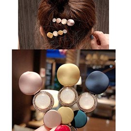 Fashion Women Girls Bling Headwear Crystal Rhinestone Hair Clip Barrette Hairpin Sparkly Round Hairgrip Headwear Styling Tools Hair Accessories 3pcs (Word circle)