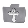 Scalloped Cross Brushed Metal Hitch Cover