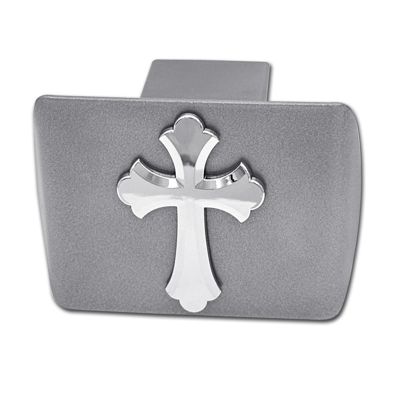 Scalloped Cross Brushed Metal Hitch Cover