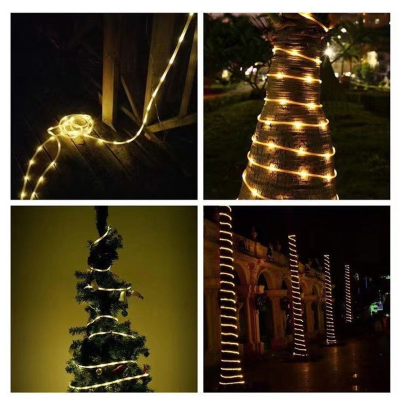 Solar Rope String Lights Waterproof High Brightness LED Solar String