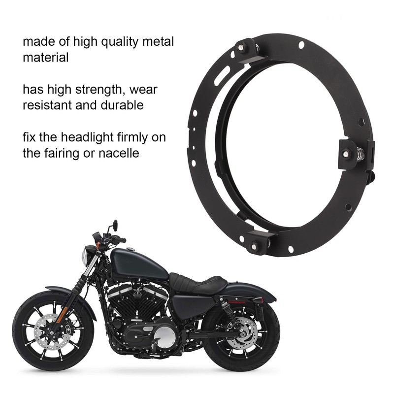 7 Inch Motorcycle Headlight Adapter Round Mounting Ring Bracket Head