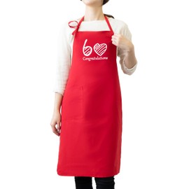 Charlemon 60 Birthday Celebration, Apron, Design to Choose from, Simple, Cute, Mother, Stylish, Women's, Women's, Grandma, Unisex, Birthday, Surprise, Red Chanko, Practical Gift, Present, 60 Years