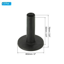 PATIKIL 2.8" Rubber Golf Tees Set of 3 Ball Holder for Outdoor and Indoor Hitting Mat (Black)