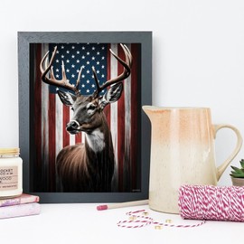 QAZWSX Diamond Painting Kits for Adults, Deer and American Flag 5D DIY Diamond Art Kits Full Drill Diamond for Gift Wall Decor Gem Arts Funny Animals 30x40cm/12x16in