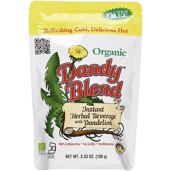 50 Cup Bag of Certified Organic Dandy Blend Instant Herbal Beverage with Dandelion, 3.53 oz. (100g) Bag