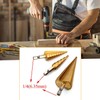 3 Pcs Large HSS Steel Step Cone Drill Titanium Bits