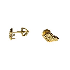 Mens Ladies 14K Gold Over Silver Lab Diamond Nugget Earrings Screw Back Studs Iced Out aretes para hombre - Men's Earrings, Screw Back, Men's Jewelry, Hip hop Earring