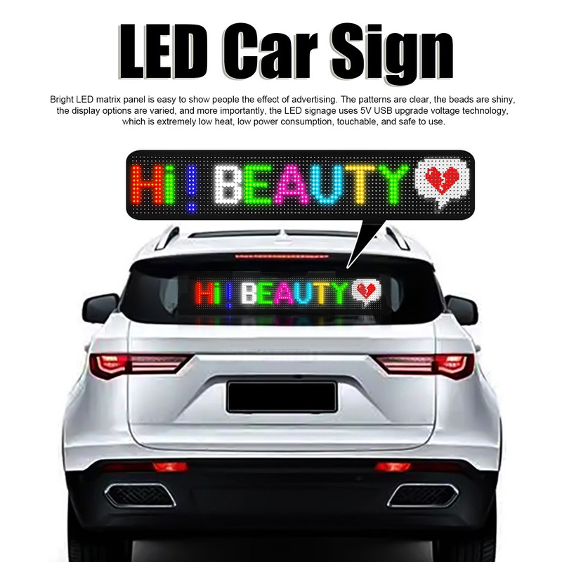 LED Matrix Panel Bluetooth APP Control USB 5V Bright Programmable