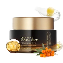 Deep Vitamin C Golden Capsule Face Moisturiser - Anti-Wrinkles Cream - Skin Radiance - Transparent Gel for Glow Hydration