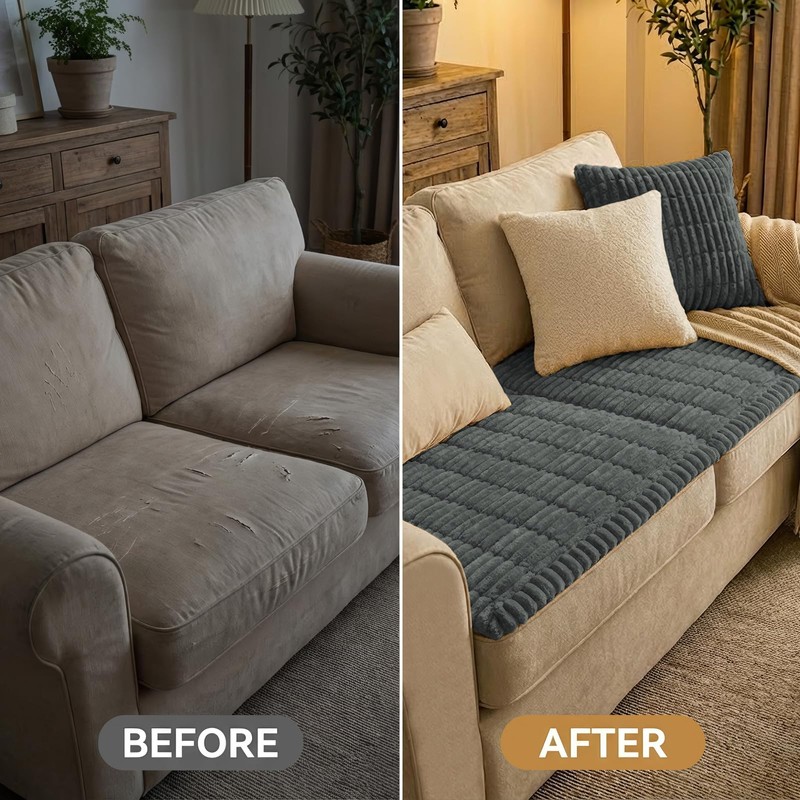 Smiry Couch Cover for Dogs Washable, Non Slip Fuzzy Pet