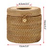 SUMTree Rattan Tissue Box Round Paper Box Organizer for Office