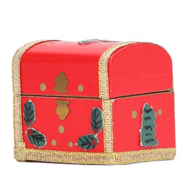 1: 12 Miniature Jewelry Box Dollhouse Vintage Jewelry Box Simulated Wood Dollhouse Toy Box Decoration Accessories
